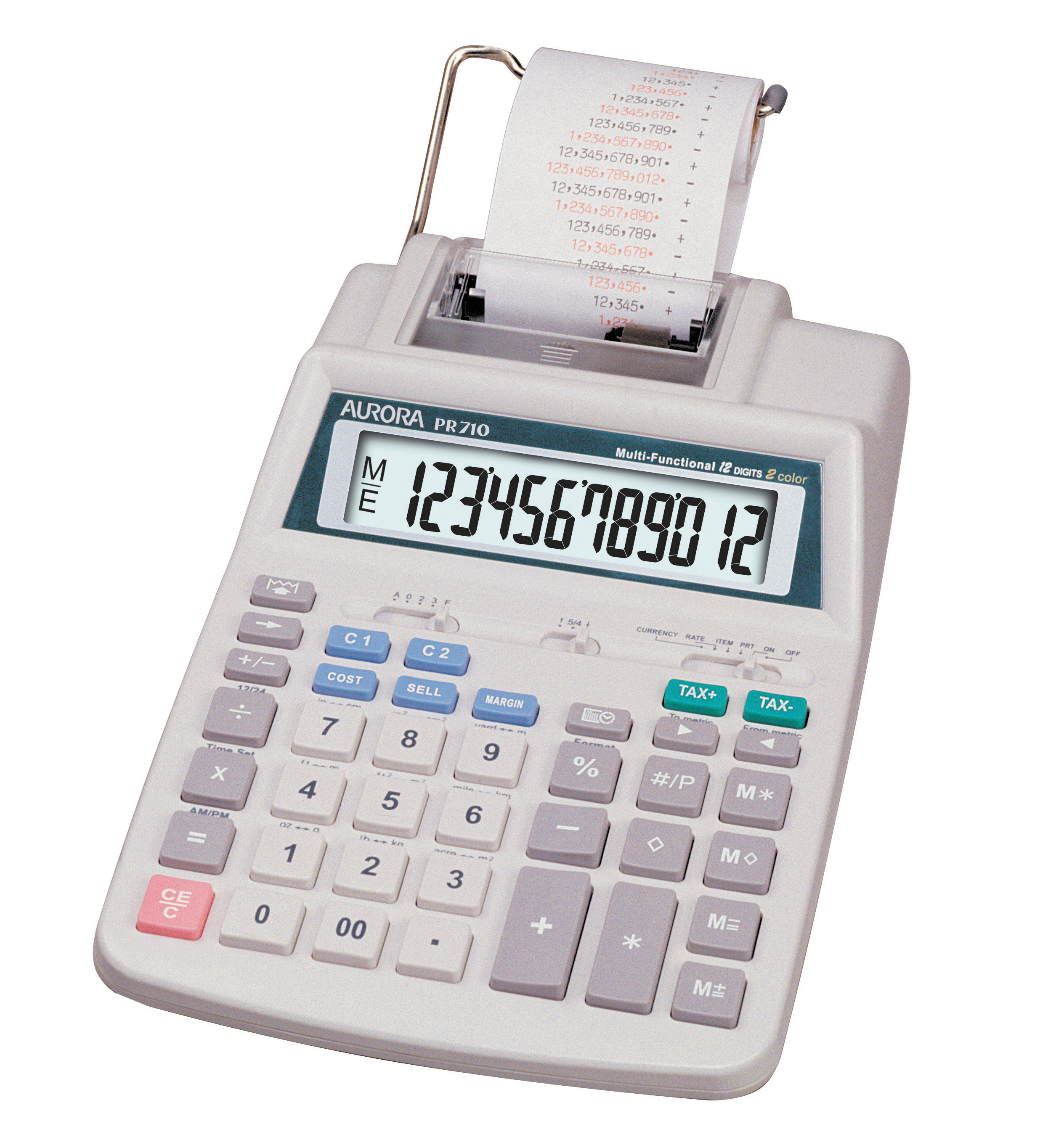 Aurora PR720 Printing Calculator Two Colour and Mains Power
