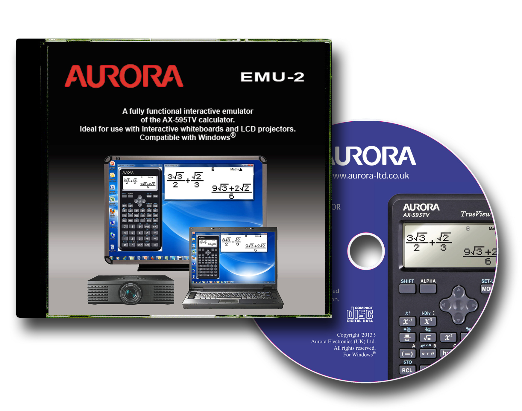 Aurora AX595TV Black Dot Matrix Scientific Calculator